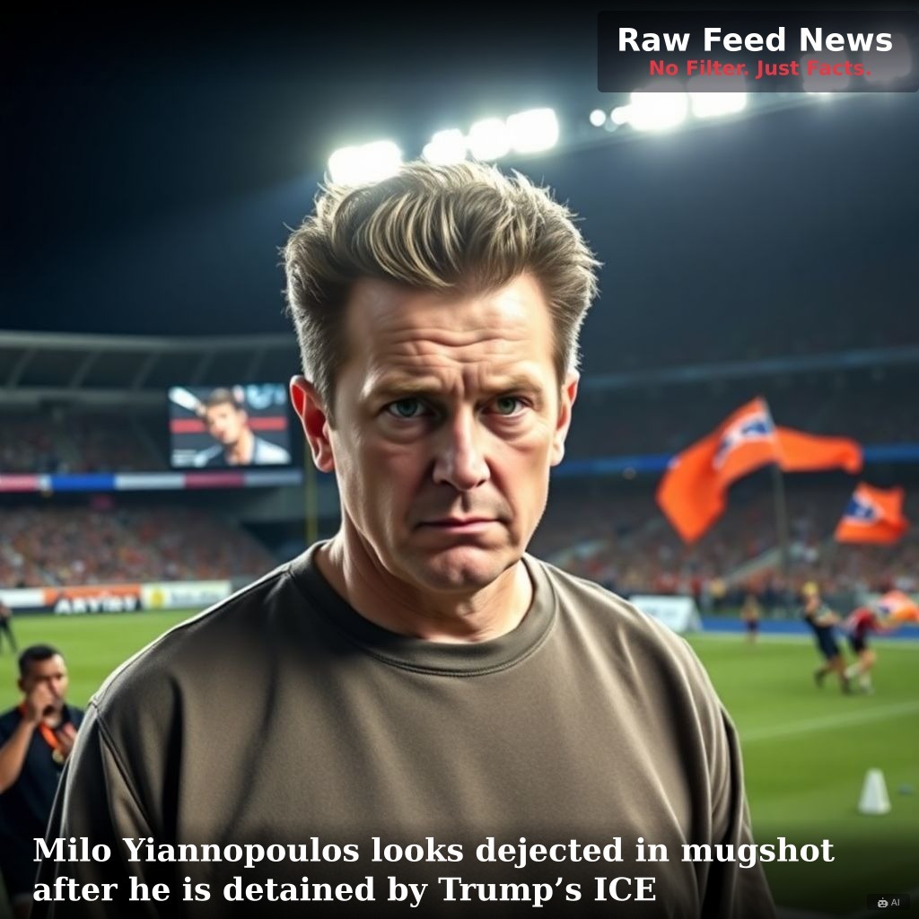 Milo Yiannopoulos looks dejected in mugshot after he is detained by Trump’s ICE