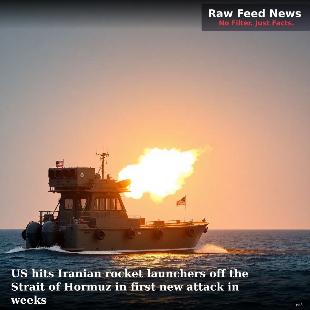 US hits Iranian rocket launchers off the Strait of Hormuz in first new attack in weeks