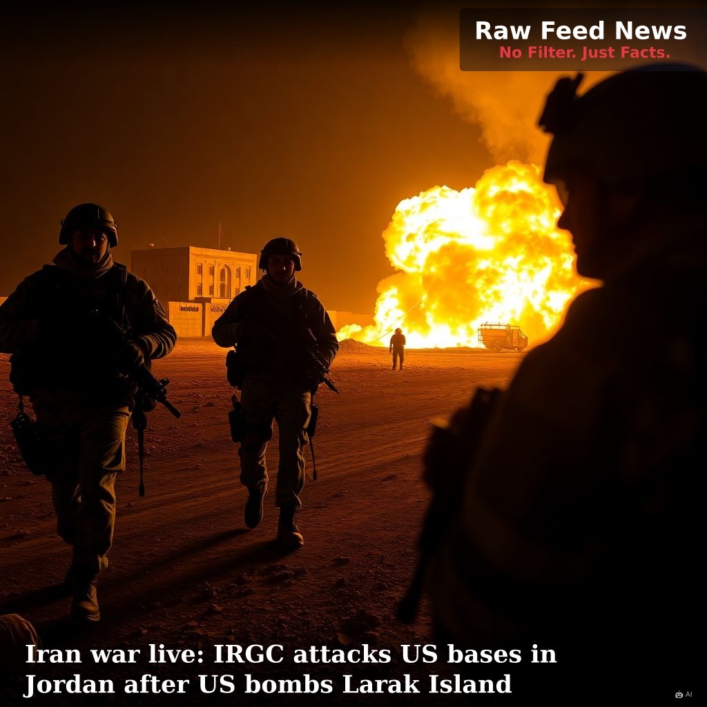 Iran war live: IRGC attacks US bases in Jordan after US bombs Larak Island