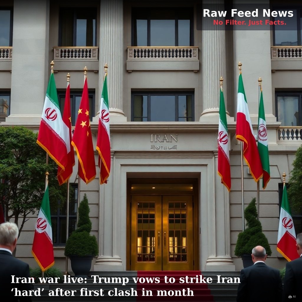 Iran war live: Trump vows to strike Iran ‘hard’ after first clash in month