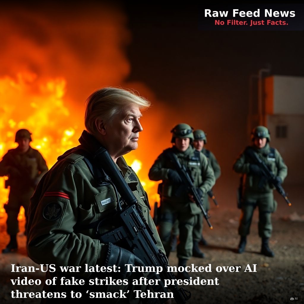Iran-US war latest: Trump mocked over AI video of fake strikes after president threatens to ‘smack’ Tehran