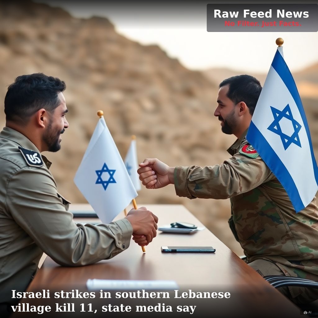 Israeli strikes in southern Lebanese village kill 11, state media say