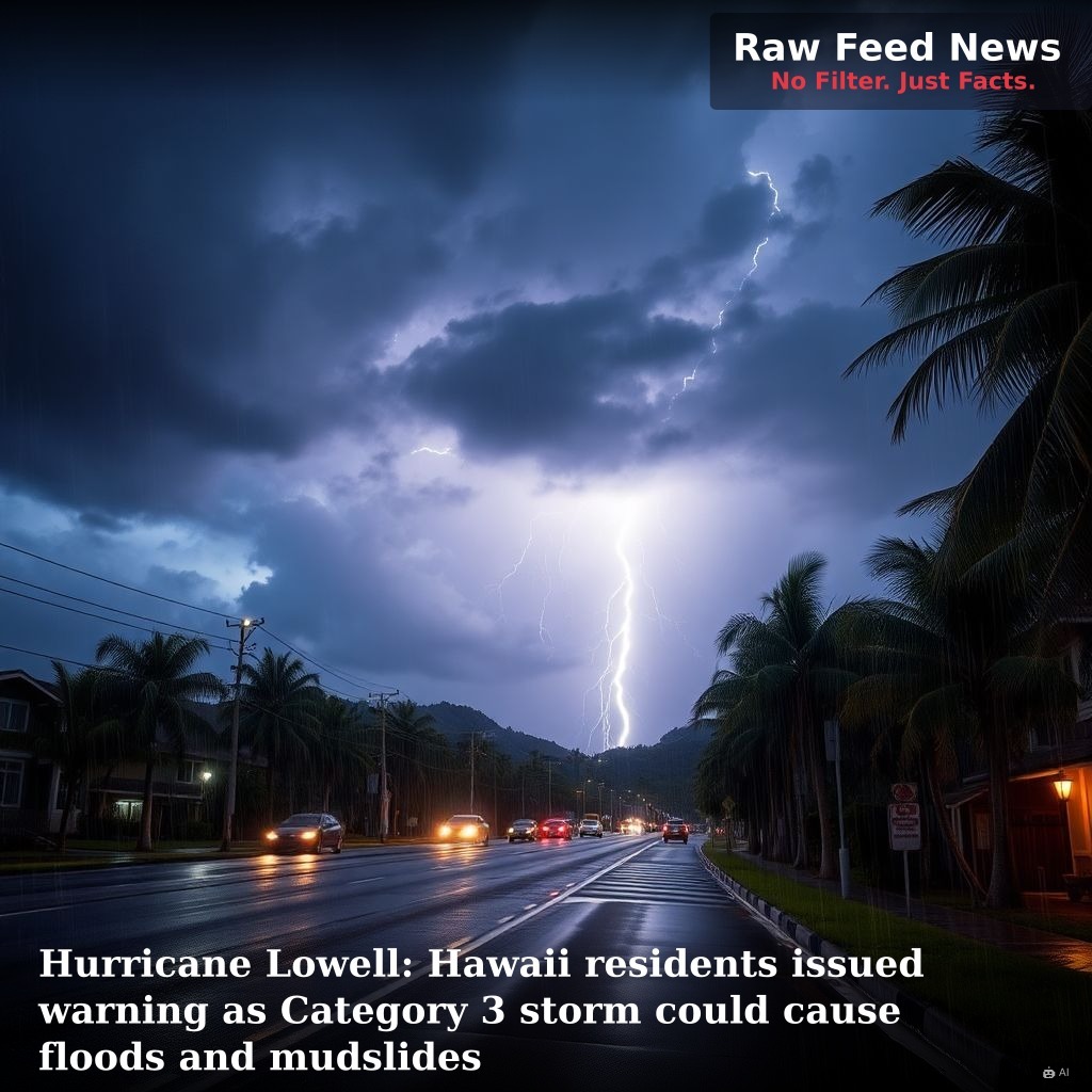 Hurricane Lowell: Hawaii residents issued warning as Category 3 storm could cause floods and mudslides