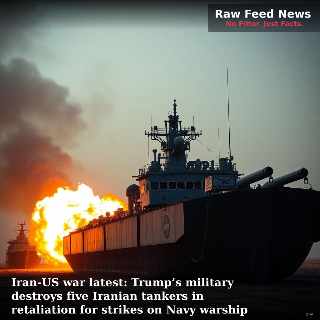 Iran-US war latest: Trump’s military destroys five Iranian tankers in retaliation for strikes on Navy warship