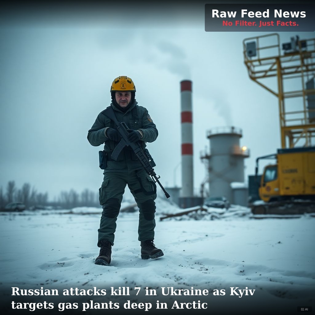 Russian attacks kill 7 in Ukraine as Kyiv targets gas plants deep in Arctic