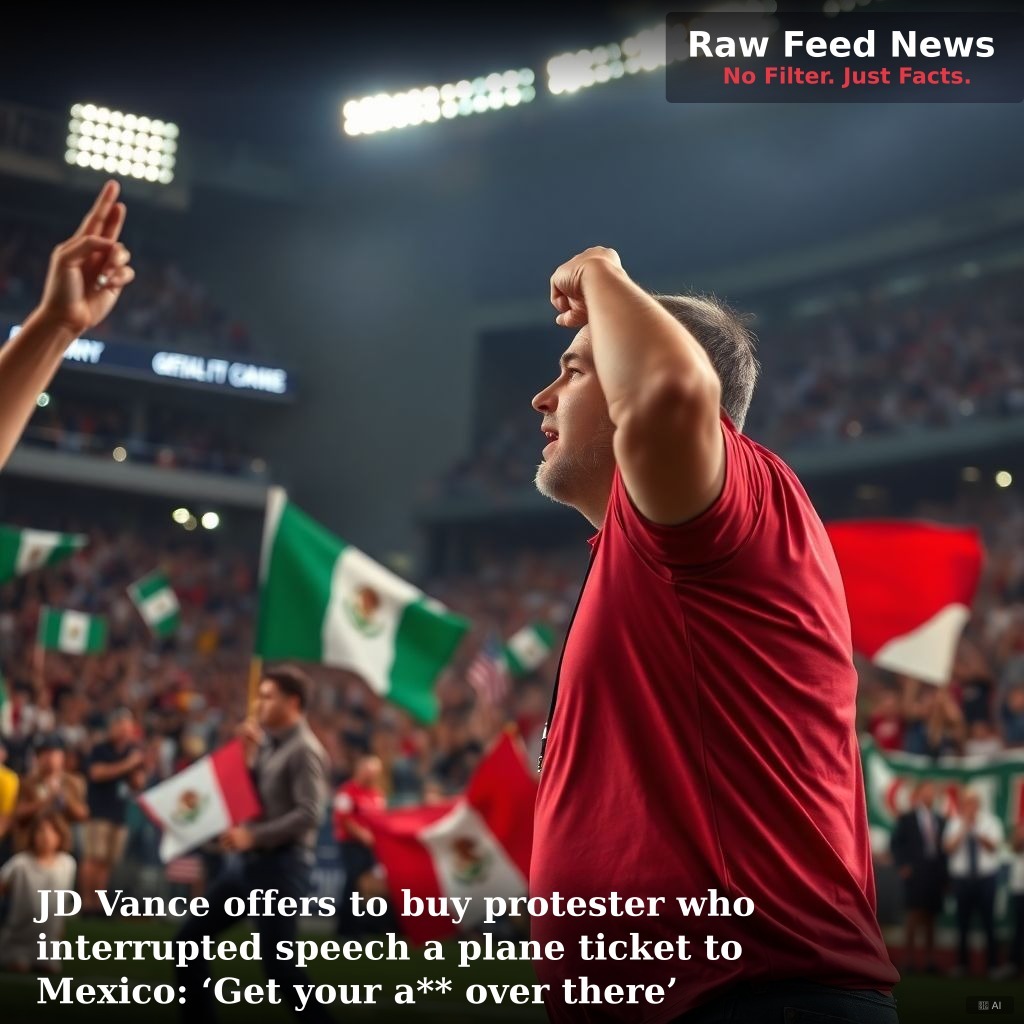 JD Vance offers to buy protester who interrupted speech a plane ticket to Mexico: ‘Get your a** over there’