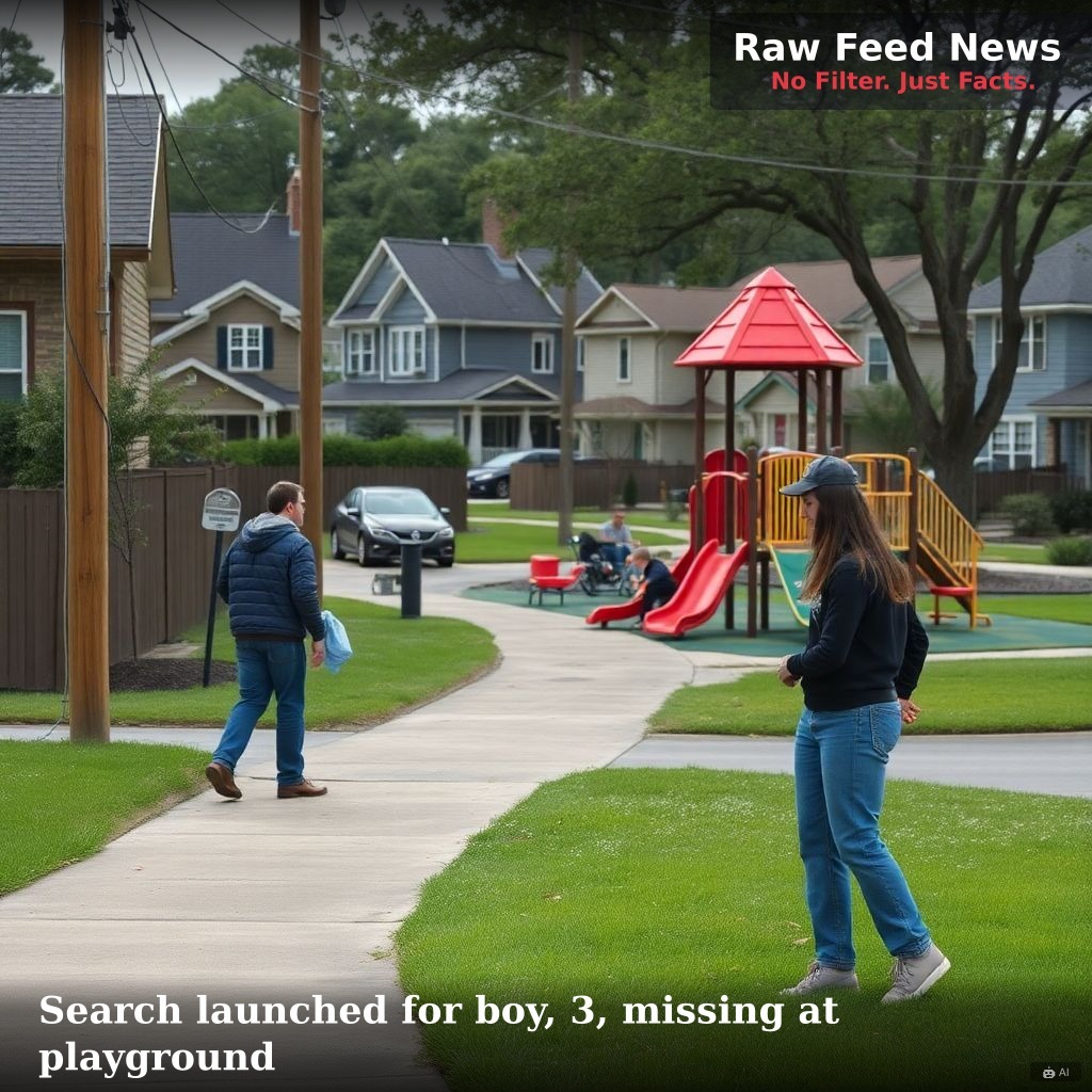 Search launched for boy, 3, missing at playground