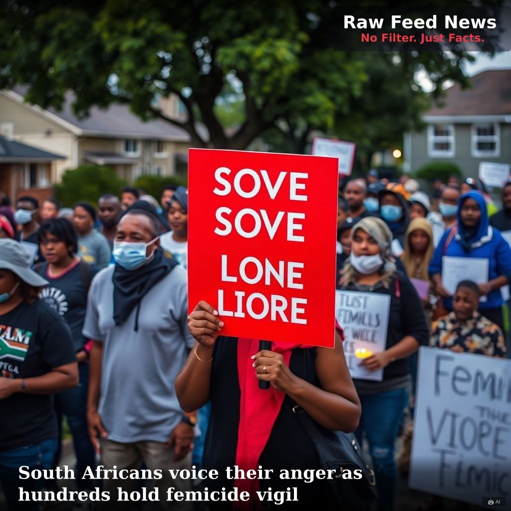 South Africans voice their anger as hundreds hold femicide vigil