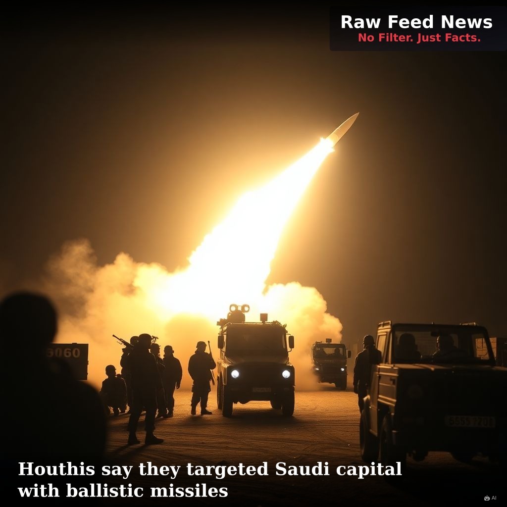 Houthis say they targeted Saudi capital with ballistic missiles