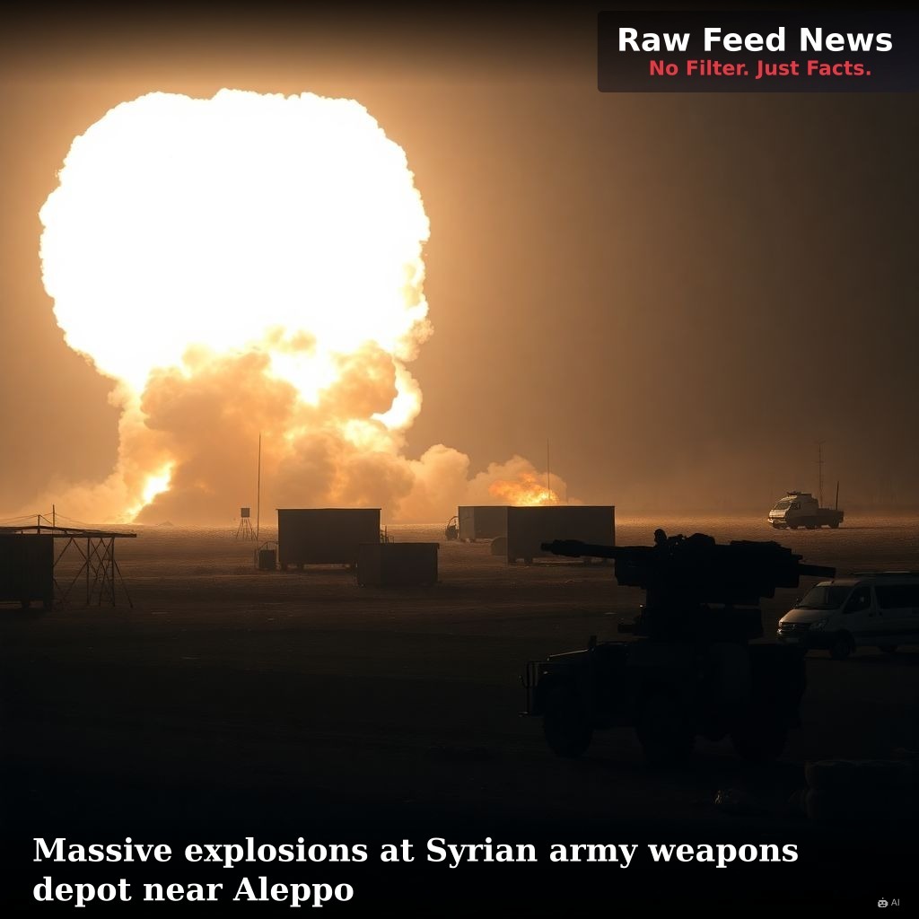 Massive explosions at Syrian army weapons depot near Aleppo