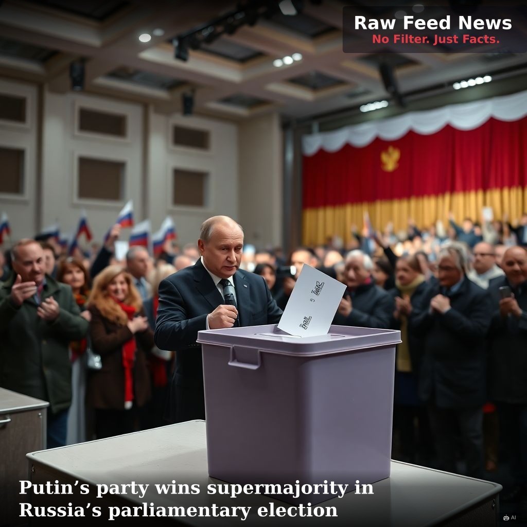 Putin’s party wins supermajority in Russia’s parliamentary election