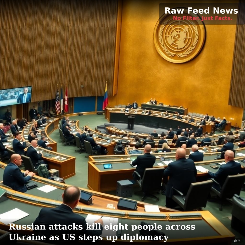 Russian attacks kill eight people across Ukraine as US steps up diplomacy