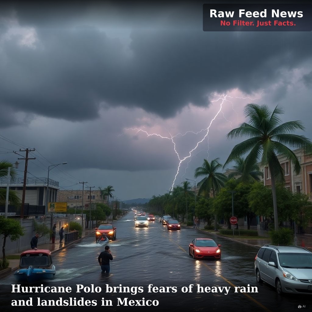 Hurricane Polo brings fears of heavy rain and landslides in Mexico