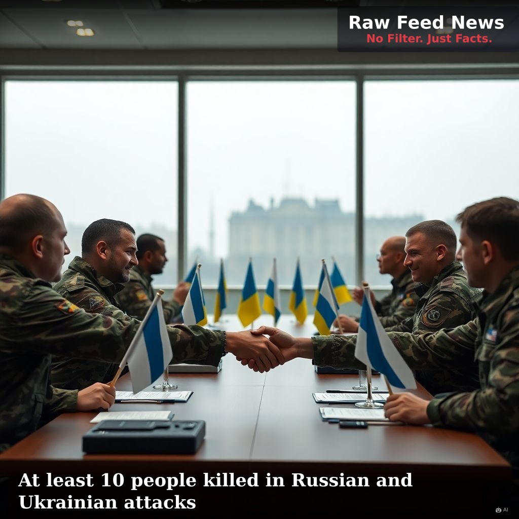At least 10 people killed in Russian and Ukrainian attacks