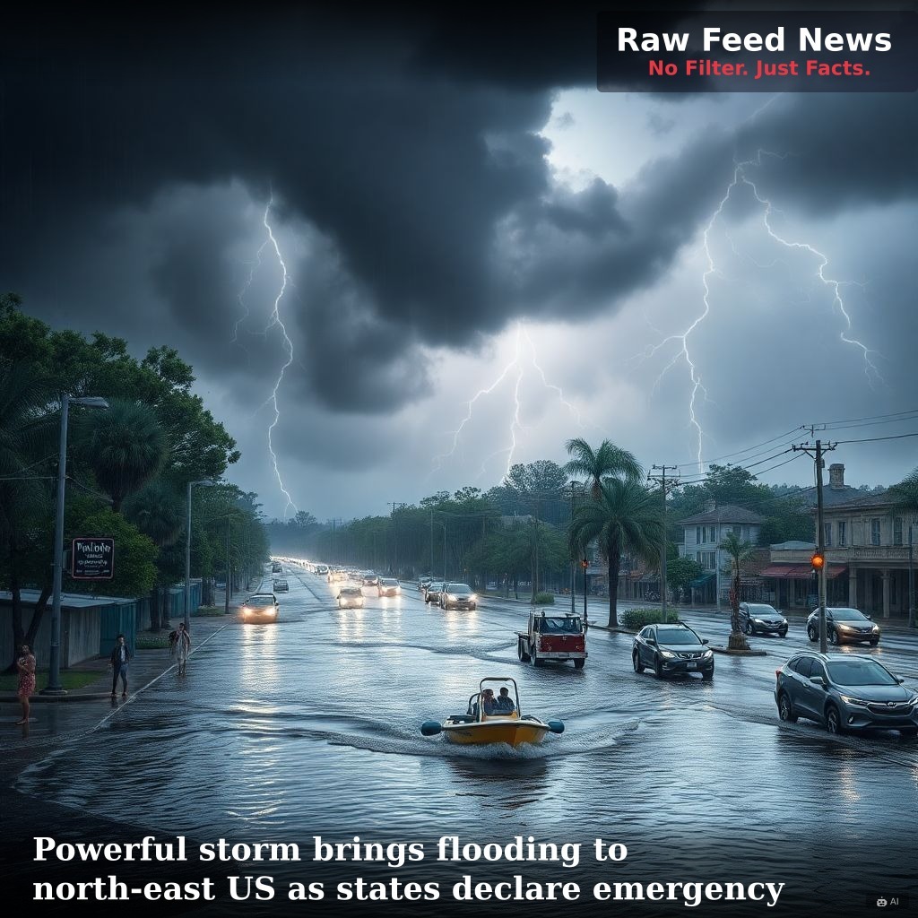 Powerful storm brings flooding to north-east US as states declare emergency