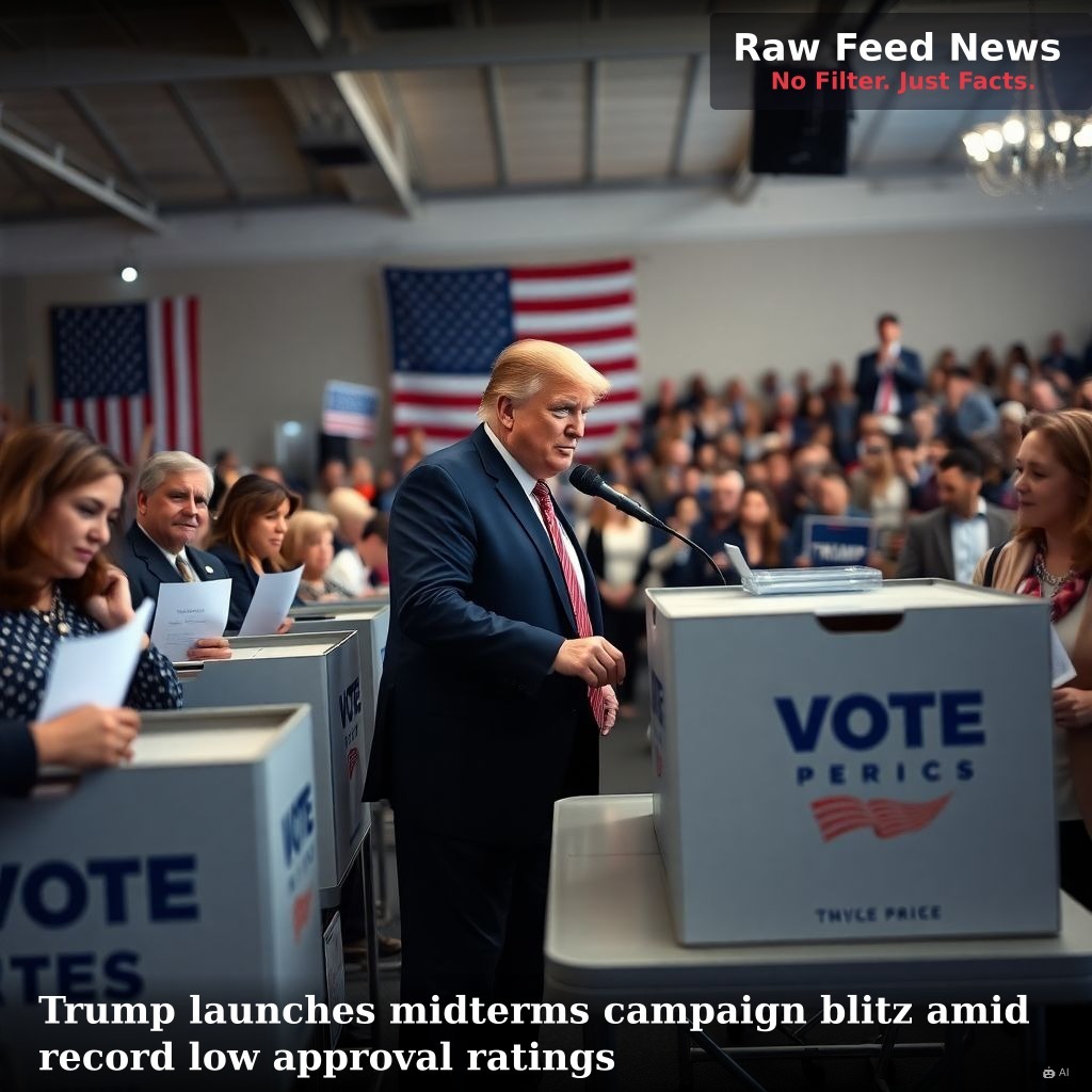 Trump launches midterms campaign blitz amid record low approval ratings