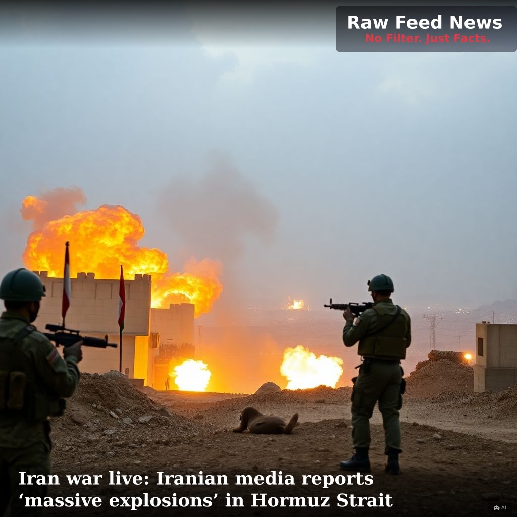 Iran war live: Iranian media reports ‘massive explosions’ in Hormuz Strait