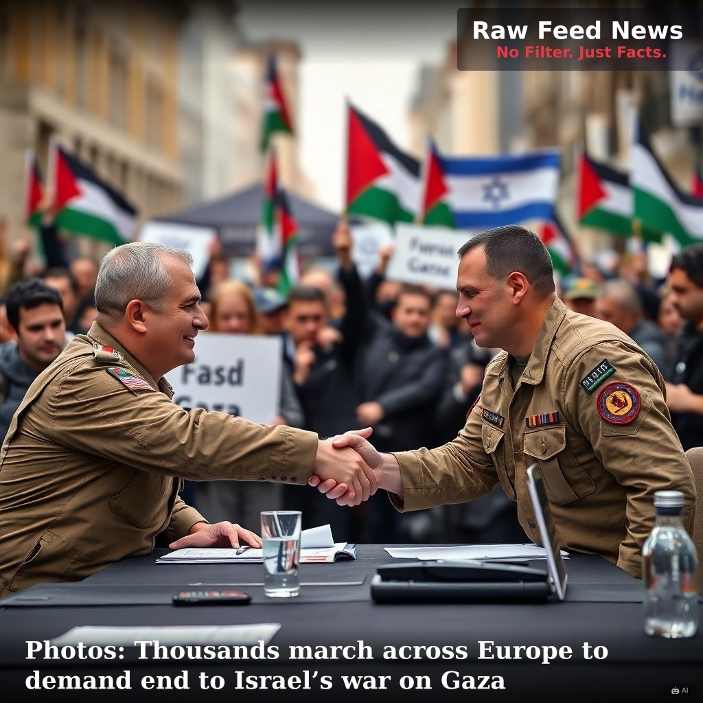 Photos: Thousands march across Europe to demand end to Israel’s war on Gaza