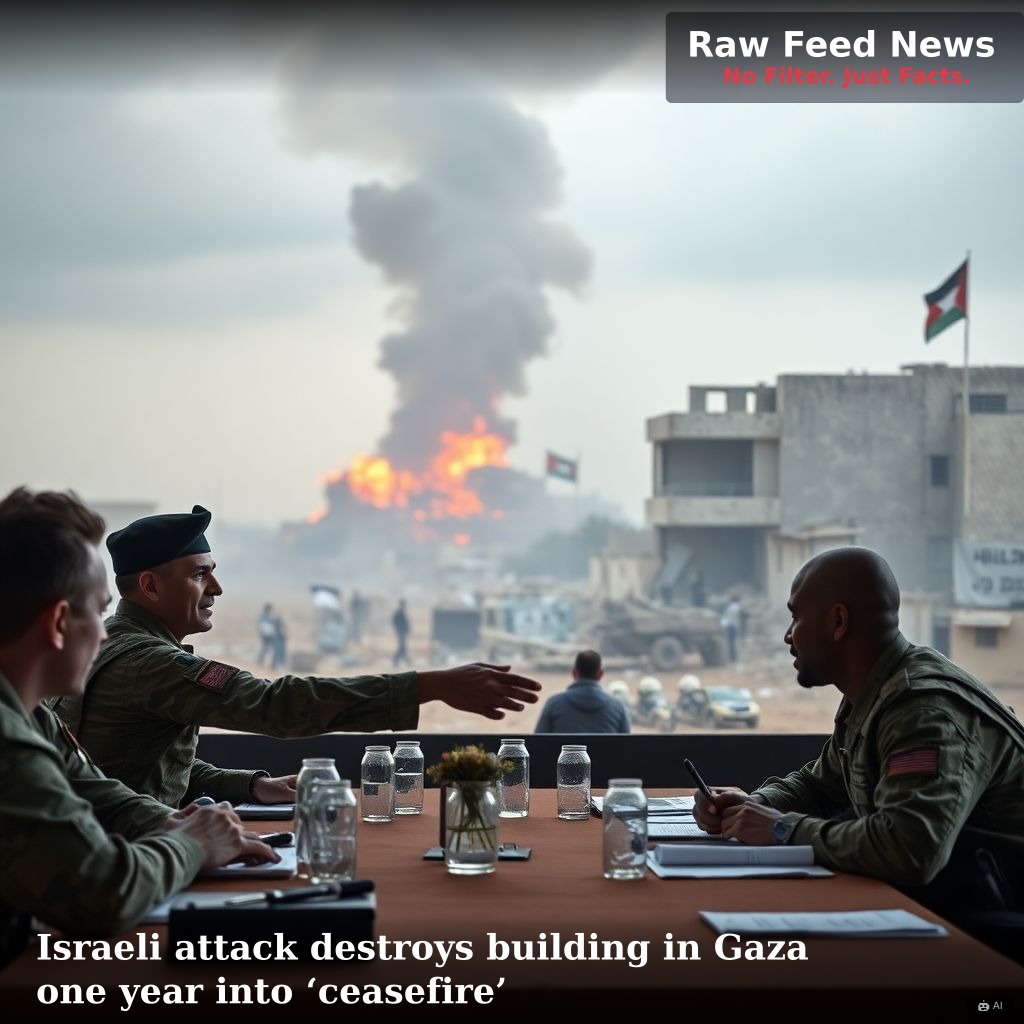 Israeli attack destroys building in Gaza one year into ‘ceasefire’