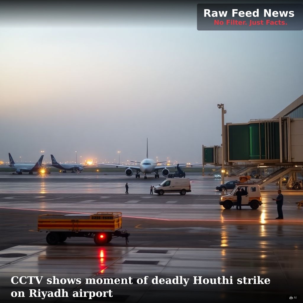 CCTV shows moment of deadly Houthi strike on Riyadh airport