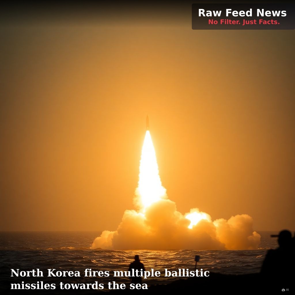 North Korea fires multiple ballistic missiles towards the sea