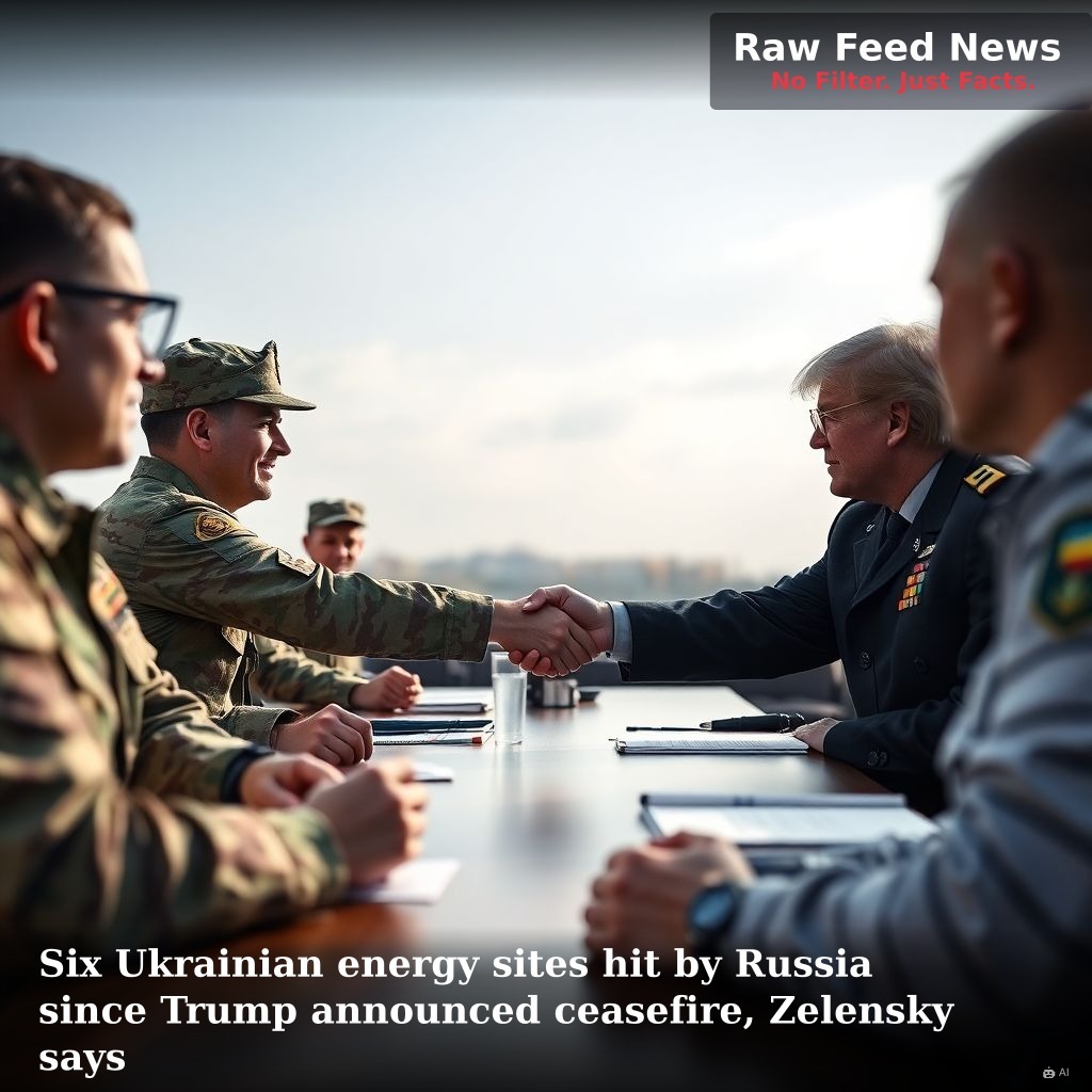 Six Ukrainian energy sites hit by Russia since Trump announced ceasefire, Zelensky says