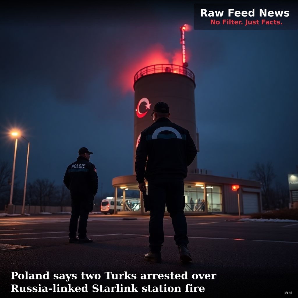 Poland says two Turks arrested over Russia-linked Starlink station fire