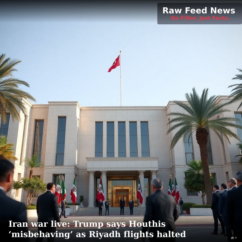 Iran war live: Trump says Houthis ‘misbehaving’ as Riyadh flights halted