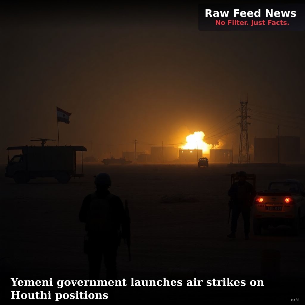 Yemeni government launches air strikes on Houthi positions