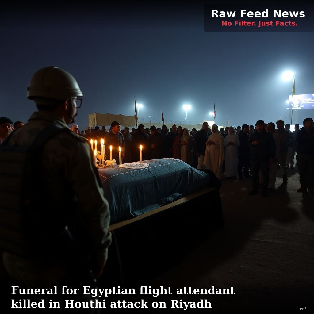 Funeral for Egyptian flight attendant killed in Houthi attack on Riyadh