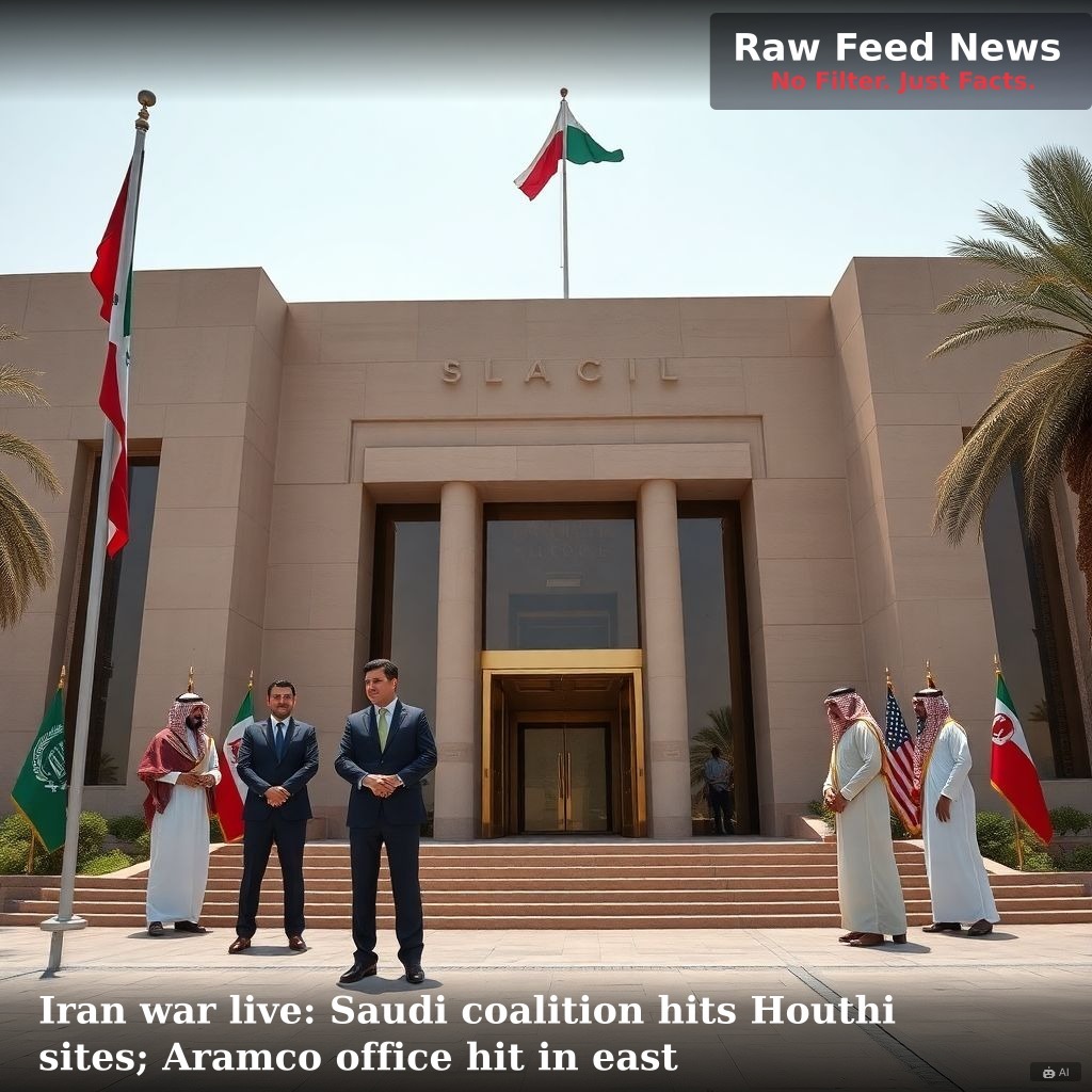 Iran war live: Saudi coalition hits Houthi sites; Aramco office hit in east