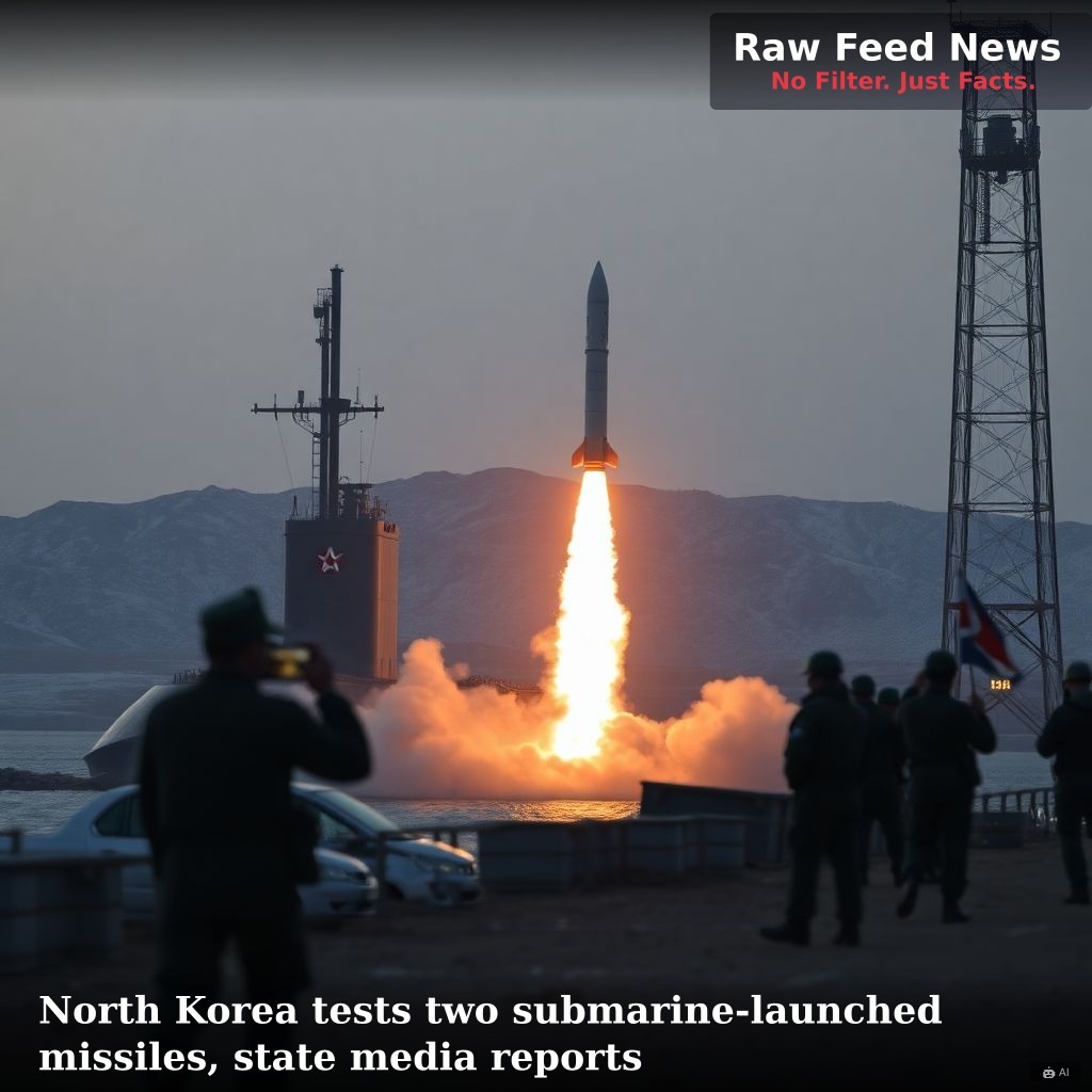 North Korea tests two submarine-launched missiles, state media reports