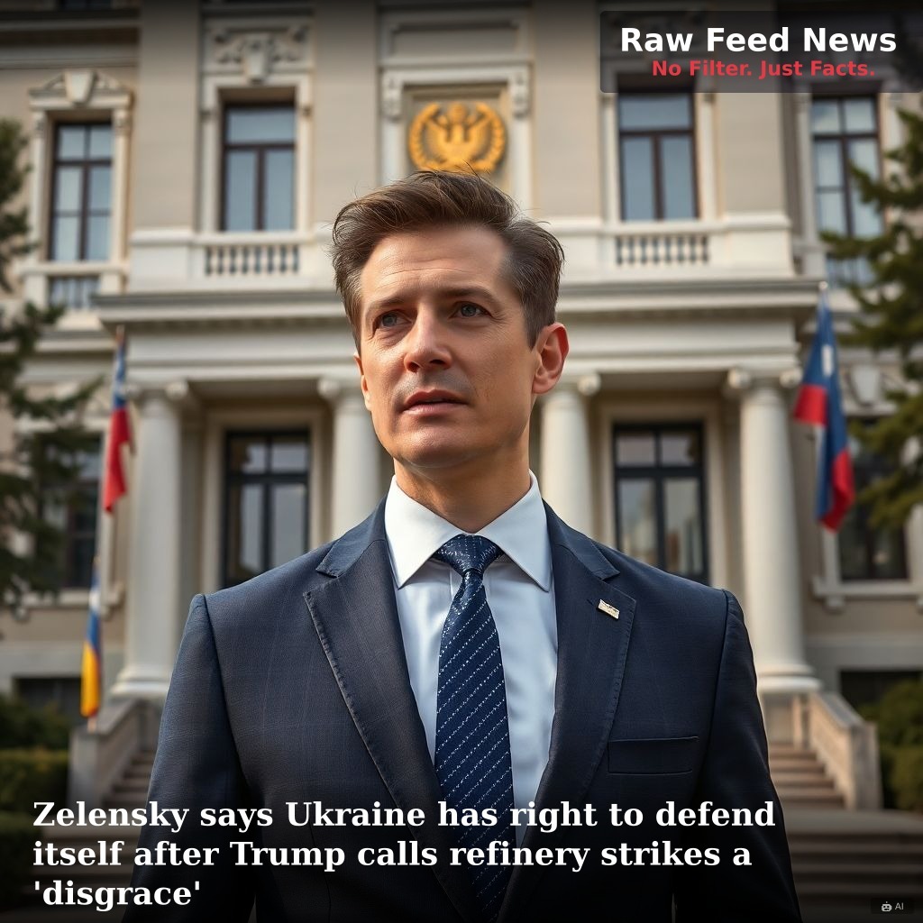 Zelensky says Ukraine has right to defend itself after Trump calls refinery strikes a 'disgrace'