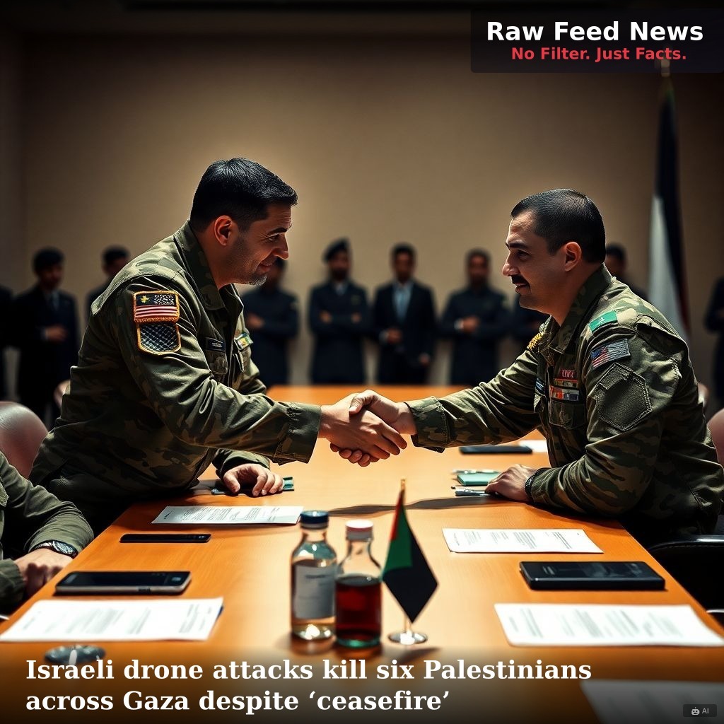Israeli drone attacks kill six Palestinians across Gaza despite ‘ceasefire’