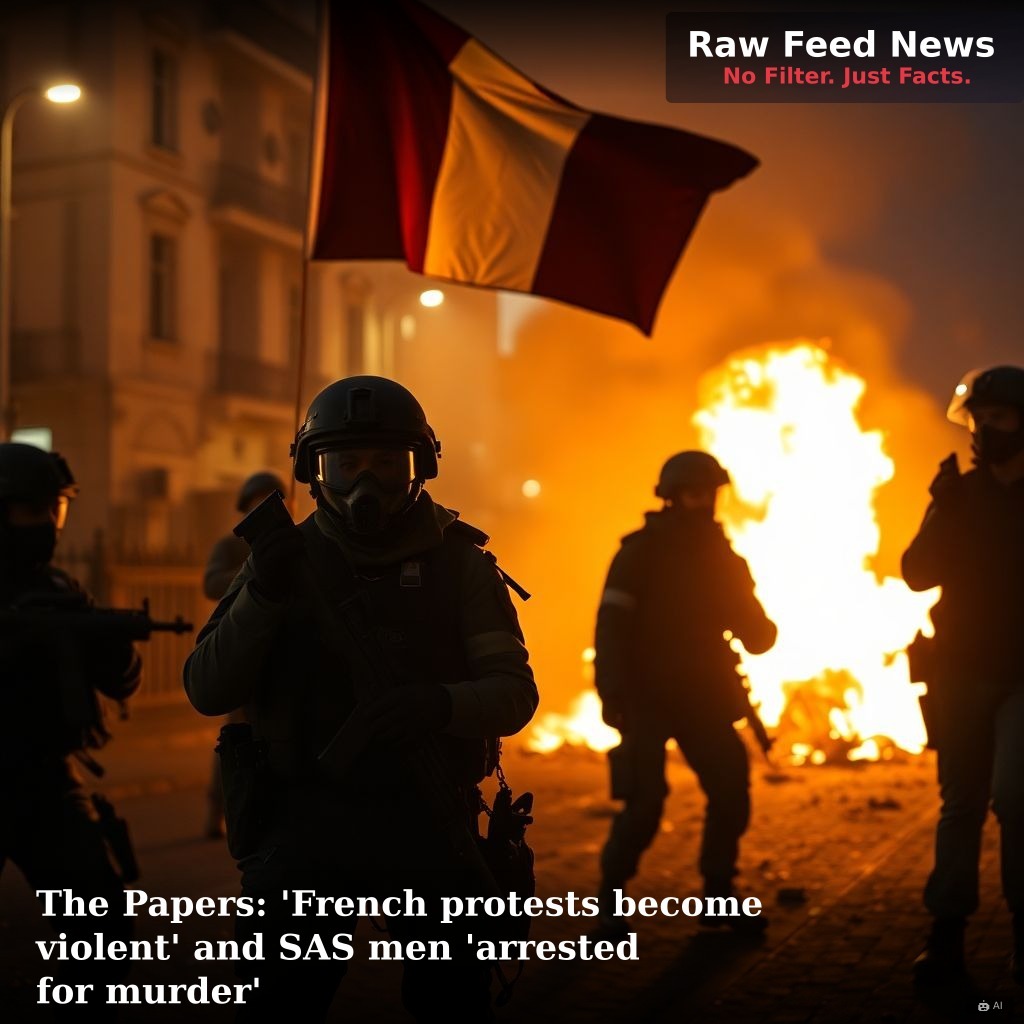 The Papers: 'French protests become violent' and SAS men 'arrested for murder'