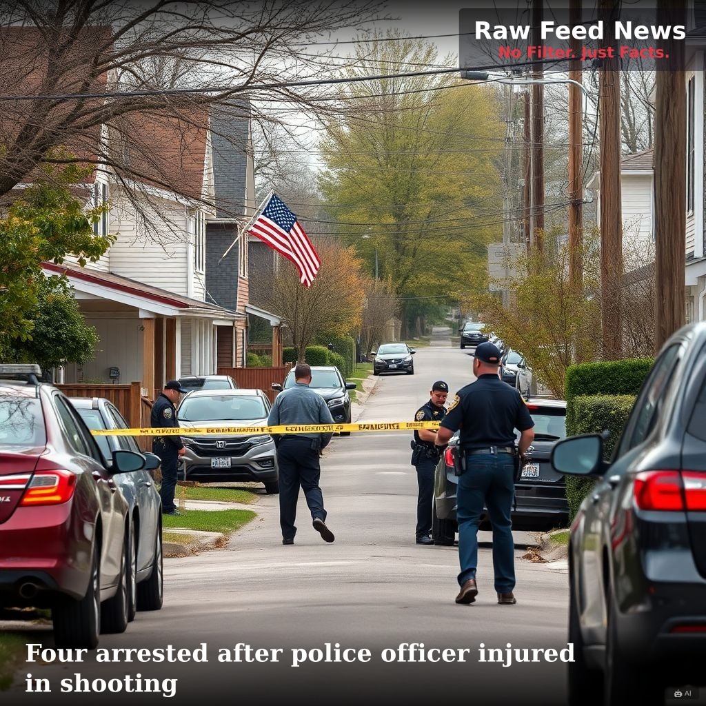 Four arrested after police officer injured in shooting