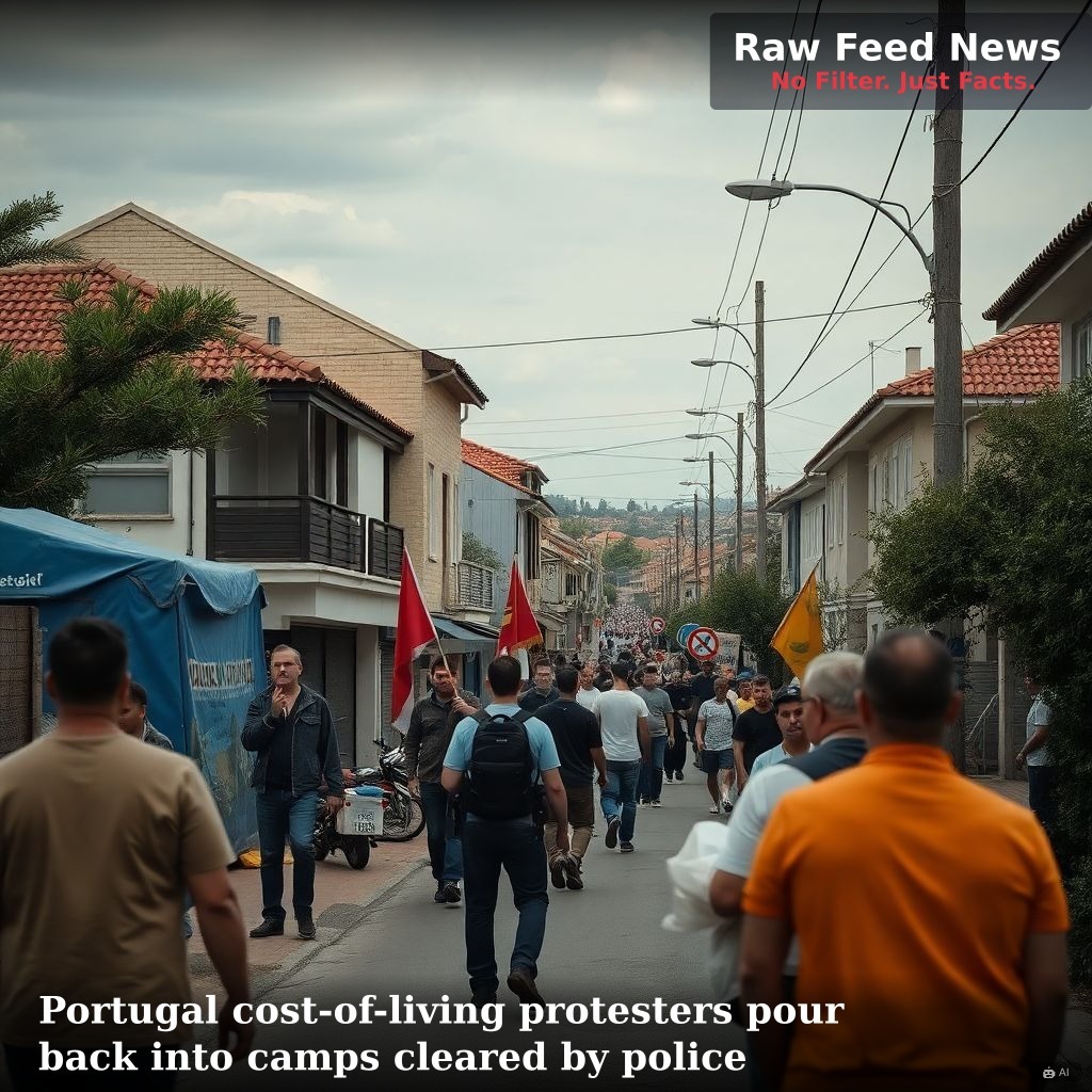 Portugal cost-of-living protesters pour back into camps cleared by police