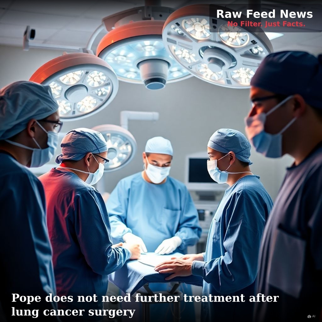 Pope does not need further treatment after lung cancer surgery