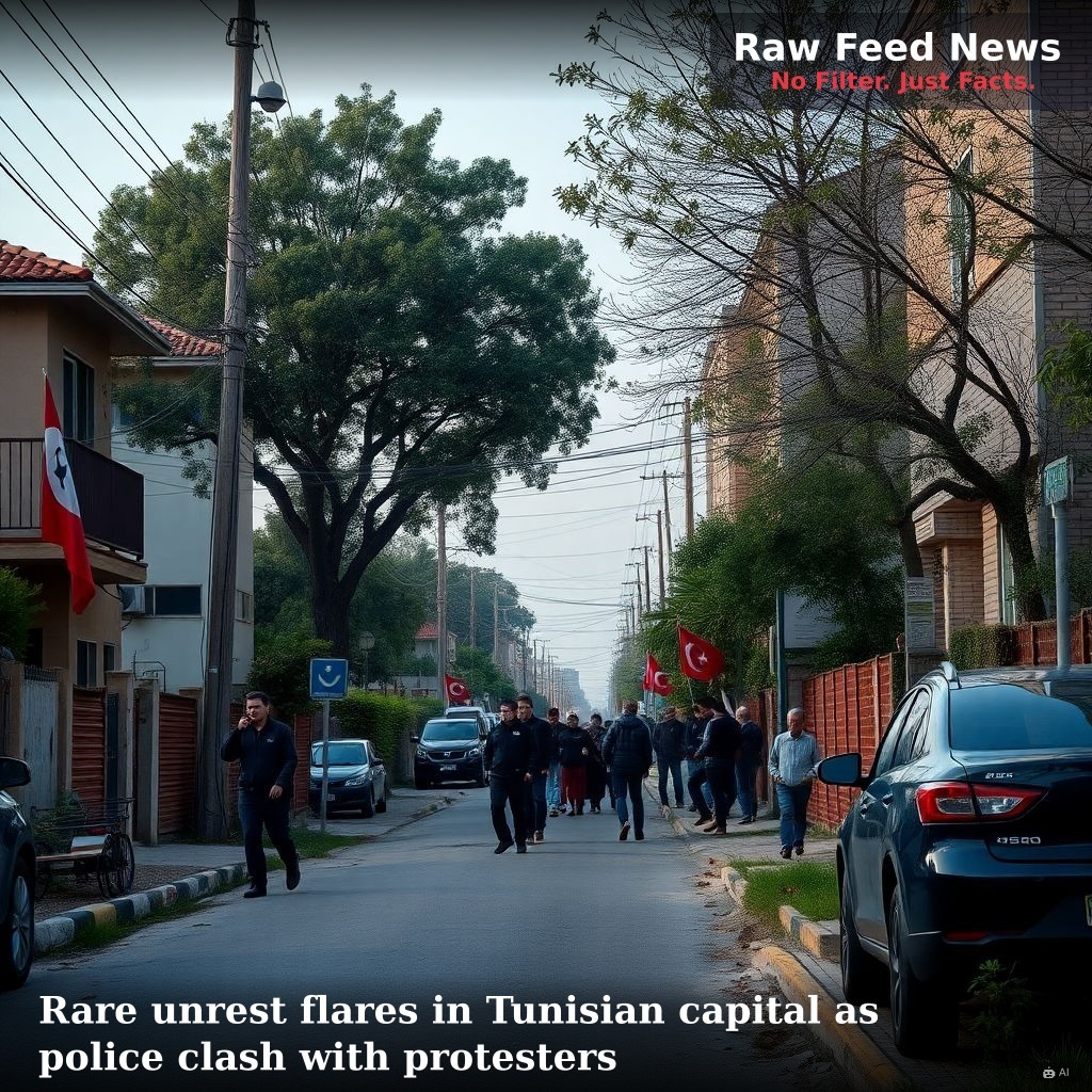 Rare unrest flares in Tunisian capital as police clash with protesters