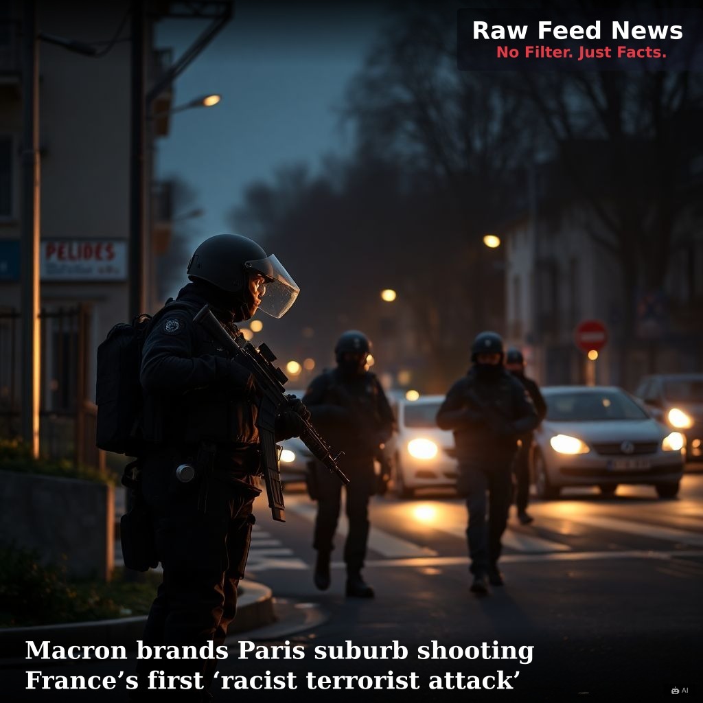 Macron brands Paris suburb shooting France’s first ‘racist terrorist attack’