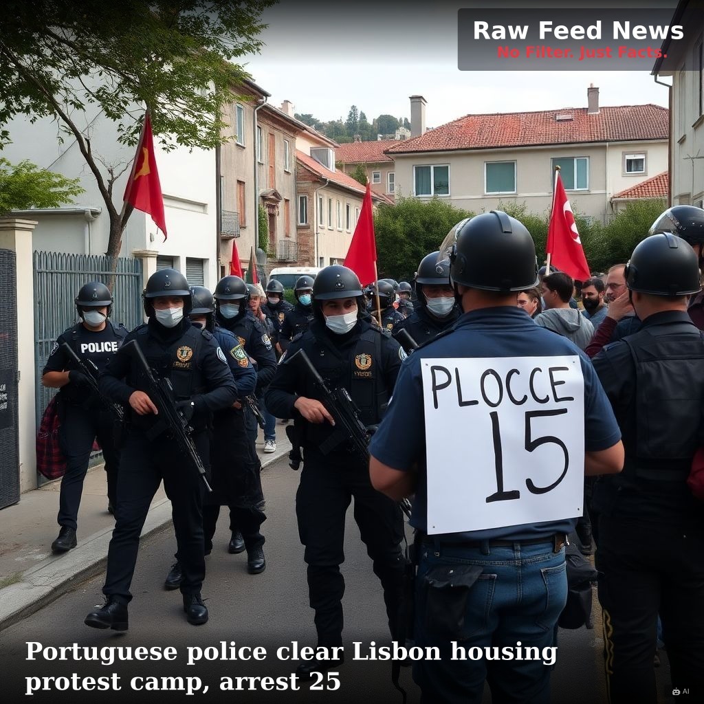 Portuguese police clear Lisbon housing protest camp, arrest 25