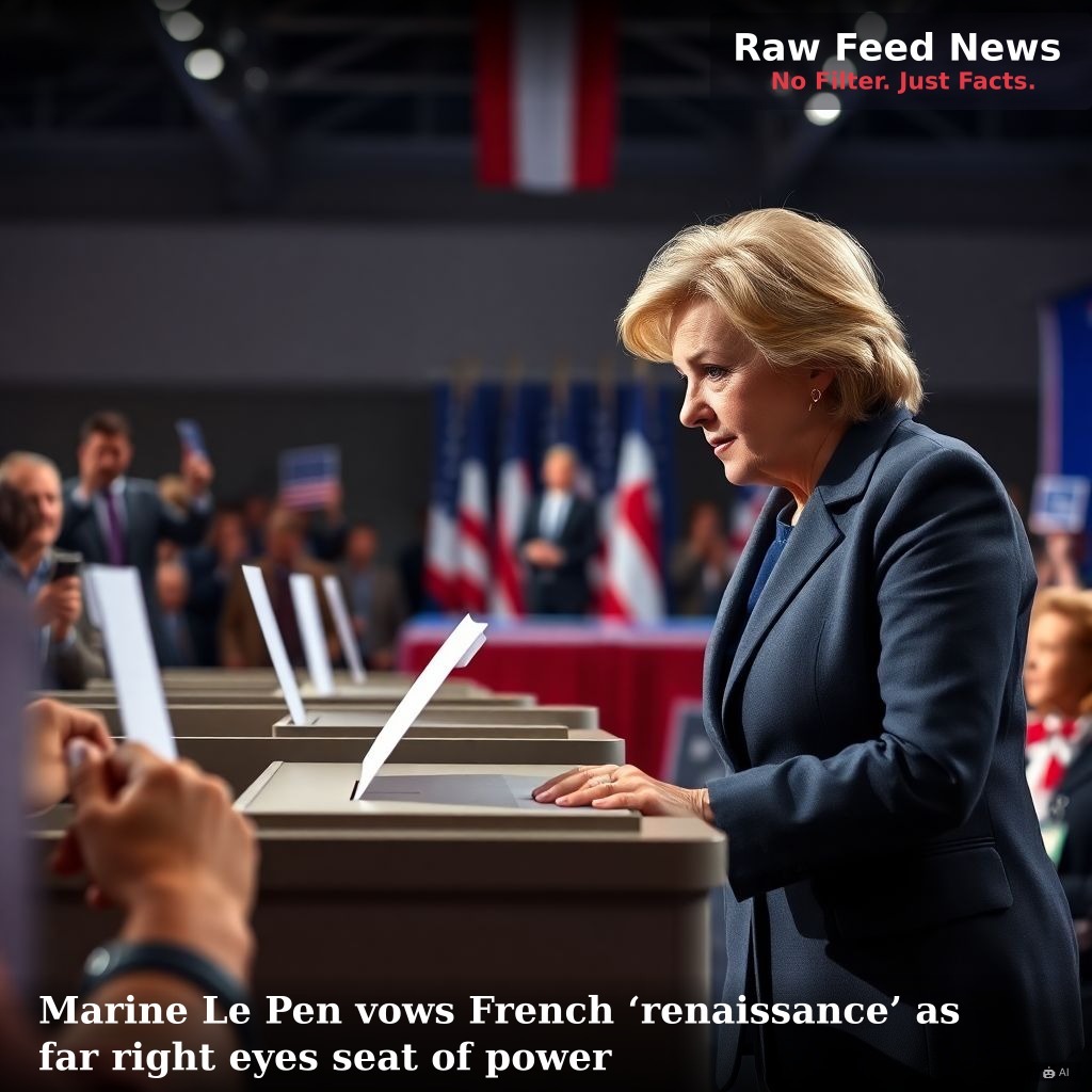 Marine Le Pen vows French ‘renaissance’ as far right eyes seat of power