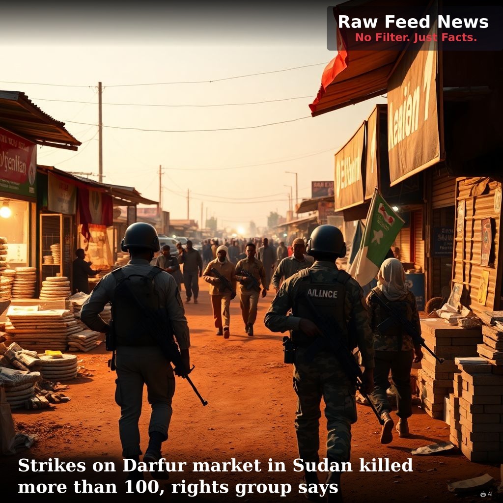 Strikes on Darfur market in Sudan killed more than 100, rights group says
