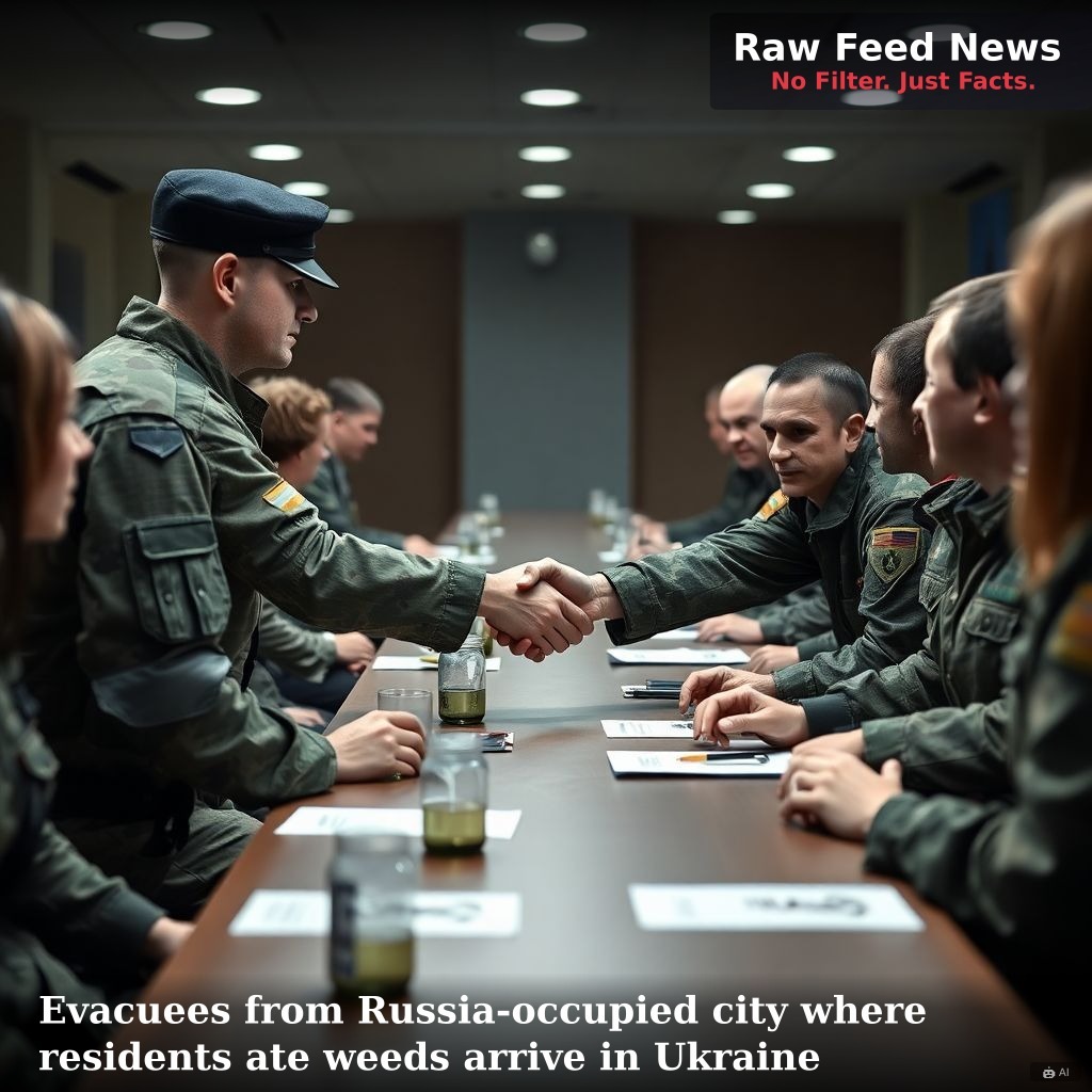 Evacuees from Russia-occupied city where residents ate weeds arrive in Ukraine